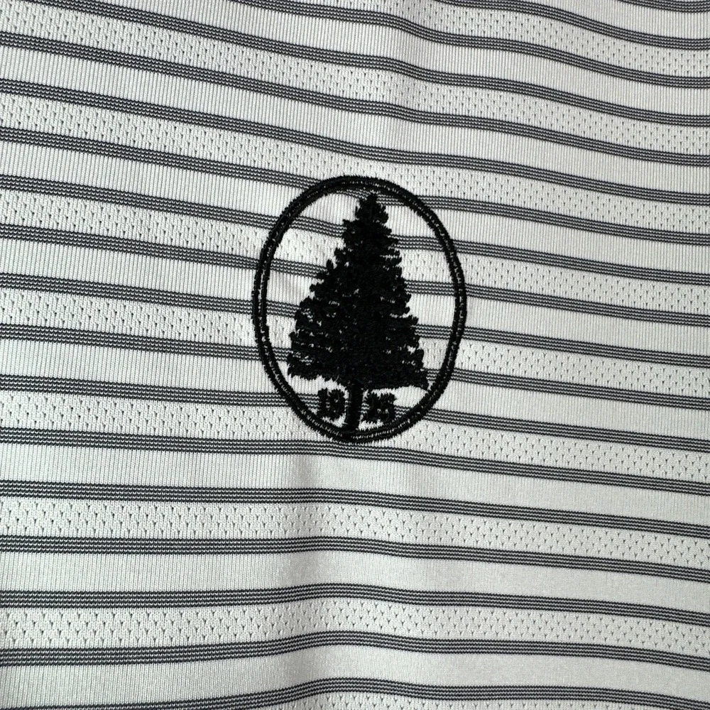 Adidas Polo Shirt Mens XL  White Striped Short Sleeve Golf Climacool Stripe Logo